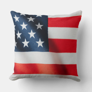 Patriotic Stars & Stripes Throw Pillow – USA