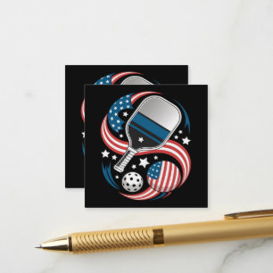 Patriotic Stars Stripes USA Flag Pickleball Enclosure Card
