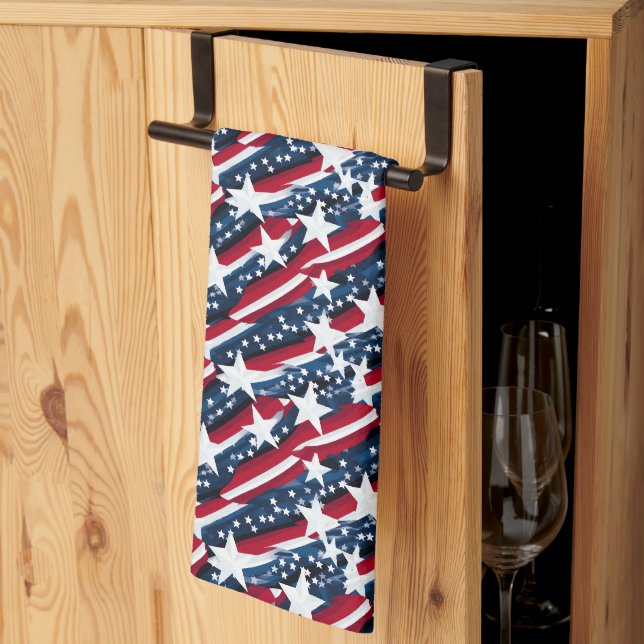 Patriotic Stars  Tea Towel (Thirds Fold)