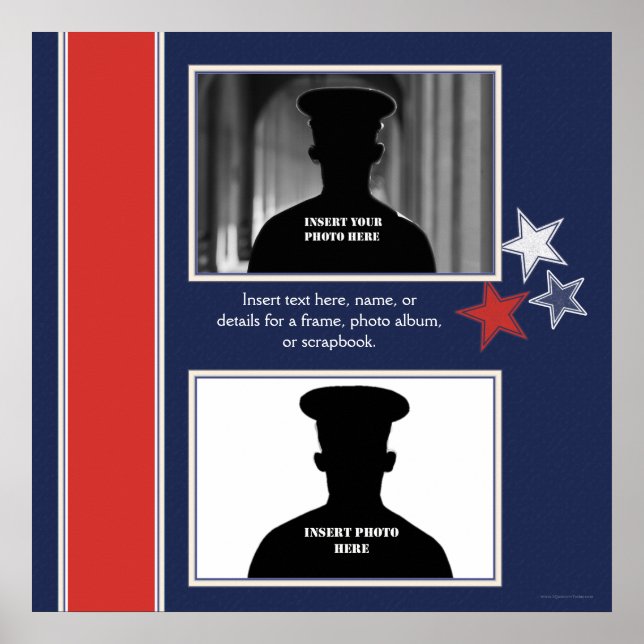 Patriotic Stars Themed Photo Collage Poster (Front)