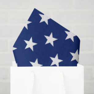 Patriotic Stars USA Preppy Blue White Fun Tissue Paper