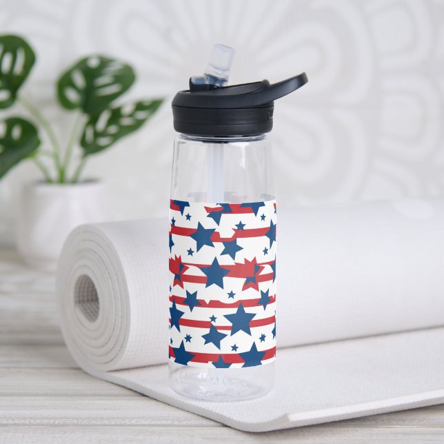Patriotic Stars Water bottle (Yoga (Rotated))