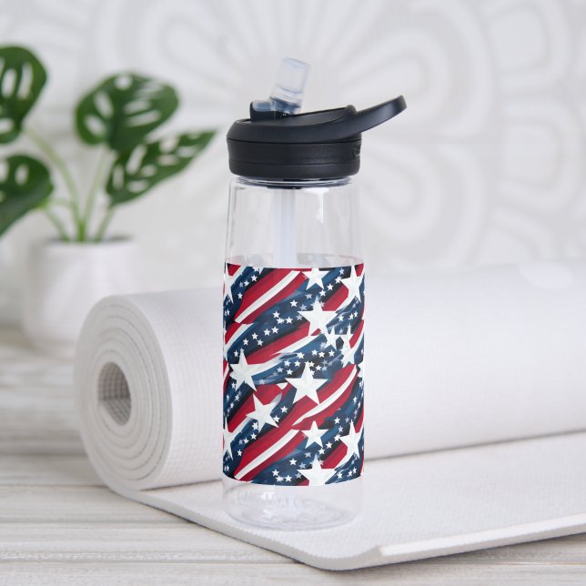 Patriotic Stars Water bottle (Yoga (Rotated))