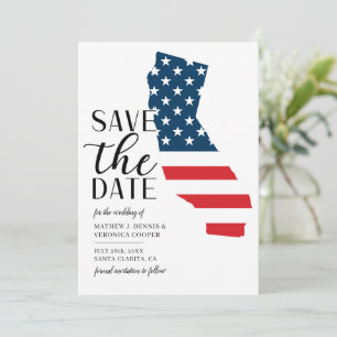 Patriotic State California Destination Wedding Save The Date