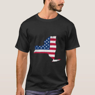 Patriotic State Of New York Usa Flag For T-Shirt