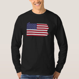 Patriotic State of Pennsylvania USA Flag for Men W T-Shirt