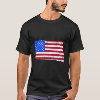 Patriotic State Of South Dakota Usa Flag For T-Shirt