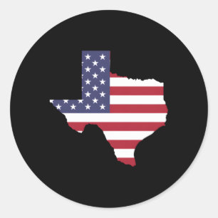 Patriotic State Of Texas Usa Flag For Classic Round Sticker