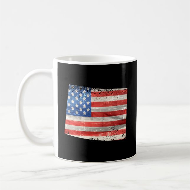 Patriotic State Of Wyoming Usa Flag For Coffee Mug (Left)