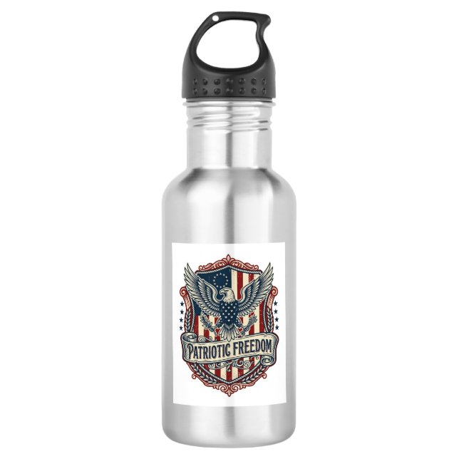 Patriotic State Pride Series Vector Graphic Tee (2 532 Ml Water Bottle (Front)