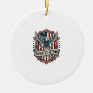 Patriotic State Pride Series Vector Graphic Tee (2 Ceramic Tree Decoration