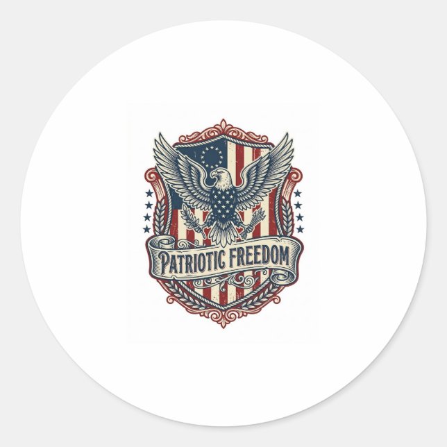 Patriotic State Pride Series Vector Graphic Tee (2 Classic Round Sticker (Front)