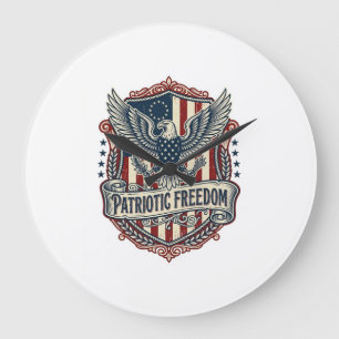Patriotic State Pride Series Vector Graphic Tee (2 Large Clock