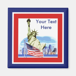 Patriotic Statue of Liberty and Twin Towers Magnet