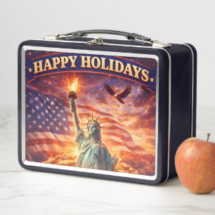 Patriotic Statue of Liberty, happy Liberty happy h Metal Lunch Box