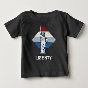 Patriotic Statue of Liberty Retro Distressed Baby T-Shirt