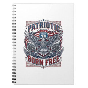 Patriotic Steel Road Guardian Biker Road Freedom P Notebook