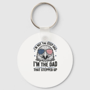 Patriotic Step Dad Eagle Vintage Shirt Design_1 Key Ring