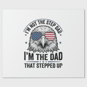 Patriotic Step Dad Eagle Vintage Shirt Design_1 Wrapping Paper