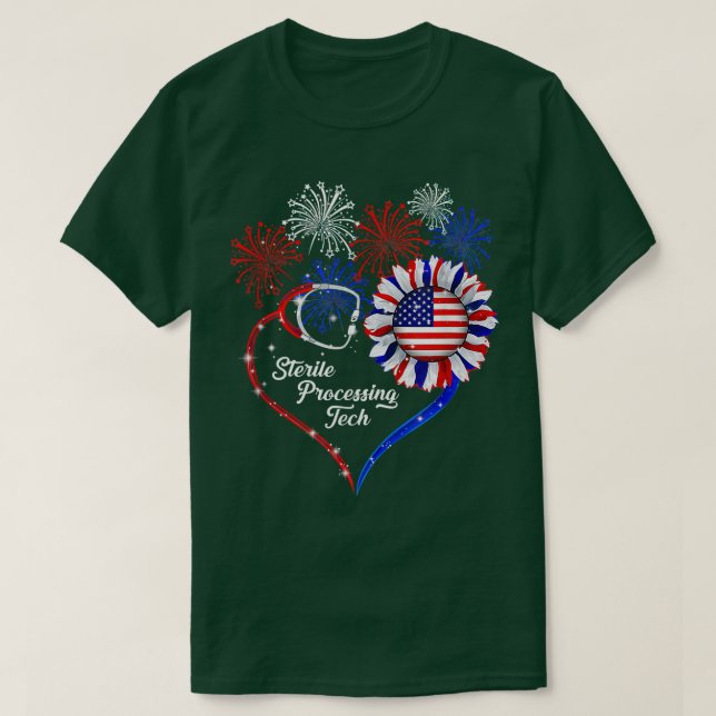 Patriotic Sterile Processing Tech 4th Of July Amer T-Shirt (Design Front)