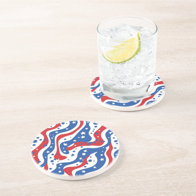 Patriotic Stone Coaster (Side)