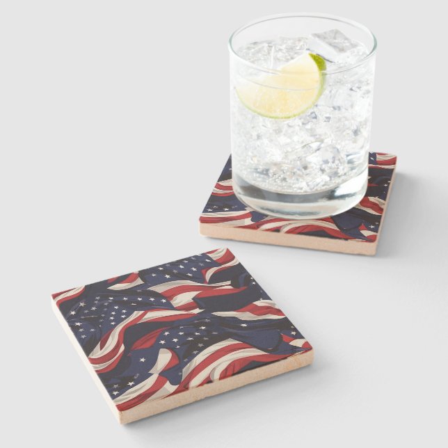 Patriotic Stone Coaster (Side)