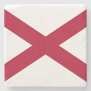 Patriotic stone coaster with Flag of Alabama