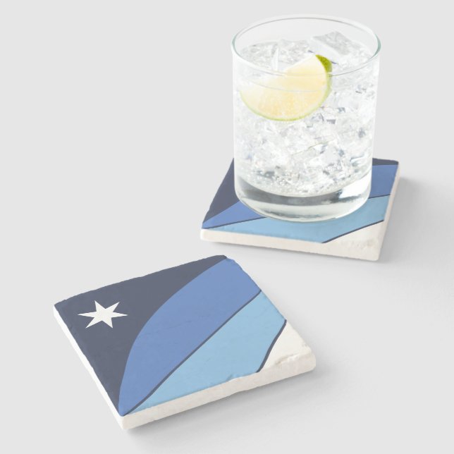 Patriotic stone coaster with Flag of Columbia, SC (Side)