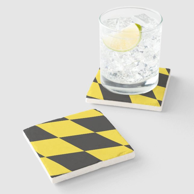 Patriotic stone coaster with Flag of Munich (Side)