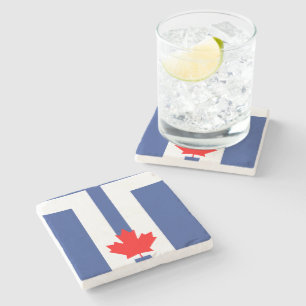 Patriotic stone coaster with Flag of Toronto