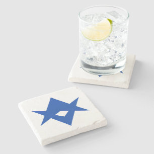 Patriotic stone coaster with Flag of Toyota City