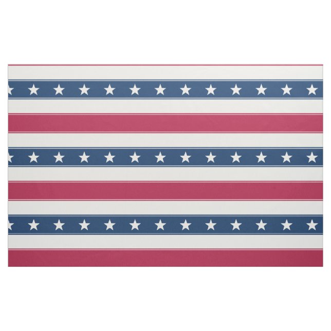 Patriotic Stripes & Stars (large scale horizontal) Fabric (Fat Quarter)