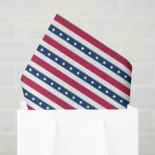 Patriotic Stripes with Stars (horizontal) Tissue Paper