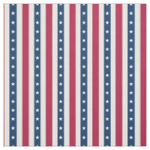 Patriotic Stripes with Stars (small scale vertical Fabric