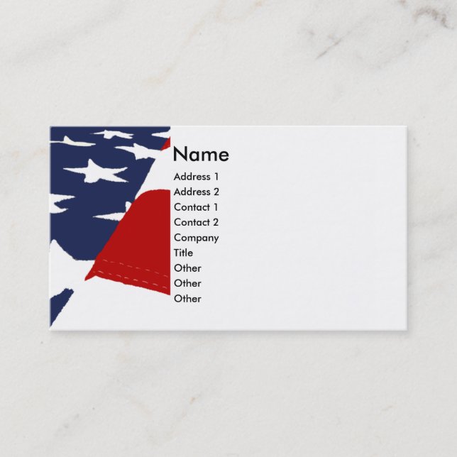 Patriotic Stylised American Flag Business Card (Front)