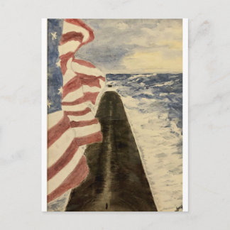 Patriotic Submarine Postcard