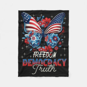 Patriotic Subtle Anti-trump Coquette Patriotic 4th Fleece Blanket