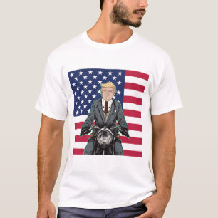 Patriotic Suit Biker American Flag Tee
