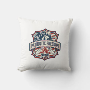 Patriotic Summer Camp Spirit Vector Graphic Tee_1 Cushion