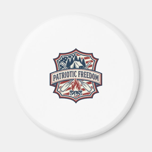 Patriotic Summer Camp Spirit Vector Graphic Tee_1 Magnet (Front)