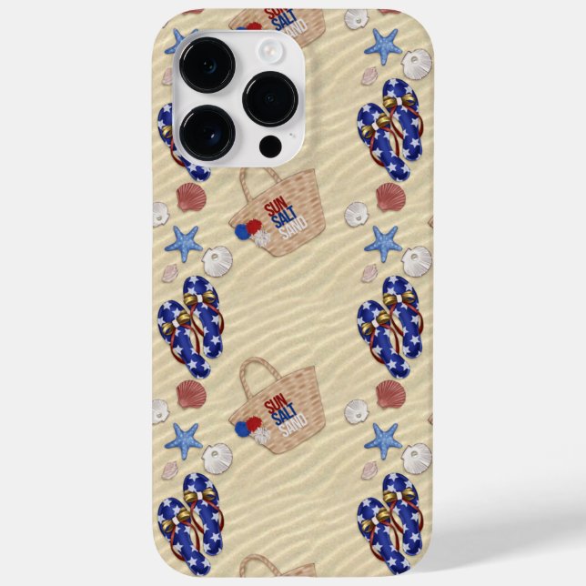 PATRIOTIC SUMMER FLIP FLOPS SUNGLASSES  Case-Mate iPhone CASE (Back)