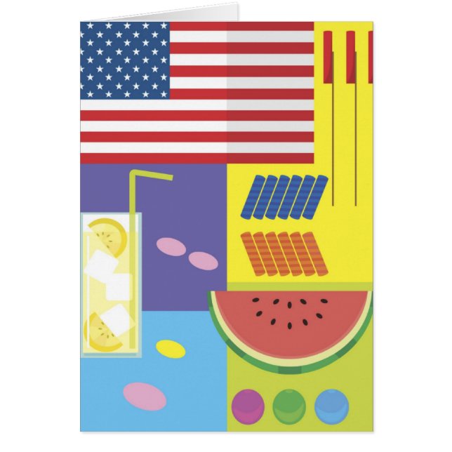 Patriotic Summer Picnic Card - customise! (Front)