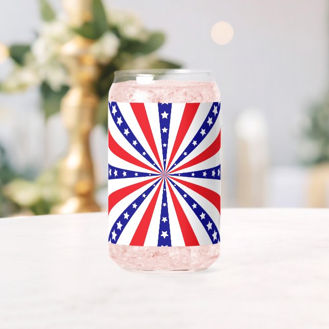 Patriotic Sun Burst Can Glass (Insitu (Wedding))