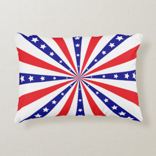 Patriotic Sun Burst Decorative Cushion