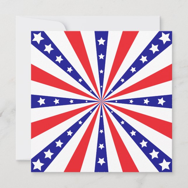 Patriotic Sun Burst Invitation (Front)