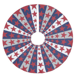 Patriotic Sunburst: American Flag Artwork Brushed Polyester Tree Skirt
