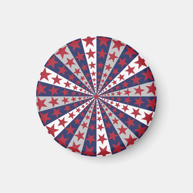 Patriotic Sunburst: American Flag Artwork Magnet (Front)