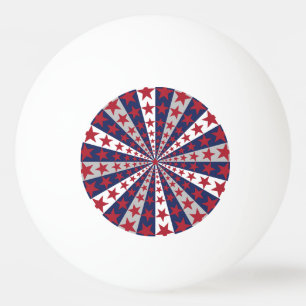 Patriotic Sunburst: American Flag Artwork Ping Pong Ball
