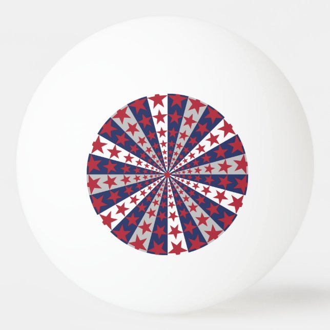 Patriotic Sunburst: American Flag Artwork Ping Pong Ball (Front)