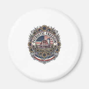 Patriotic Sunflower Farm Vector Graphic Tee_1 Magnet
